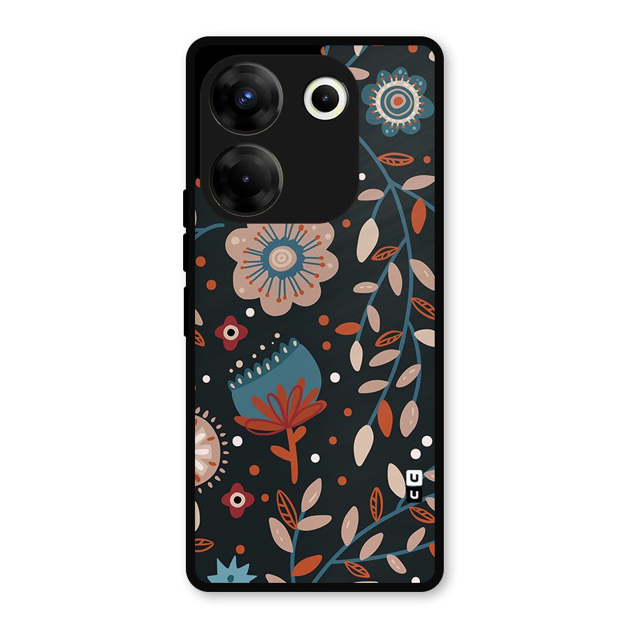 Nordic Arts Flowery Space Metal Back Case for Tecno Camon 20