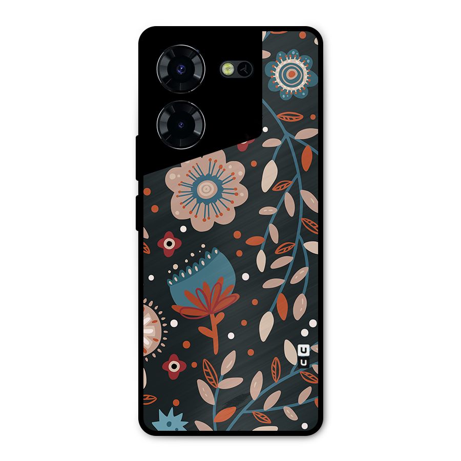 Nordic Arts Flowery Space Metal Back Case for Tecno Pova 5 Pro 5G
