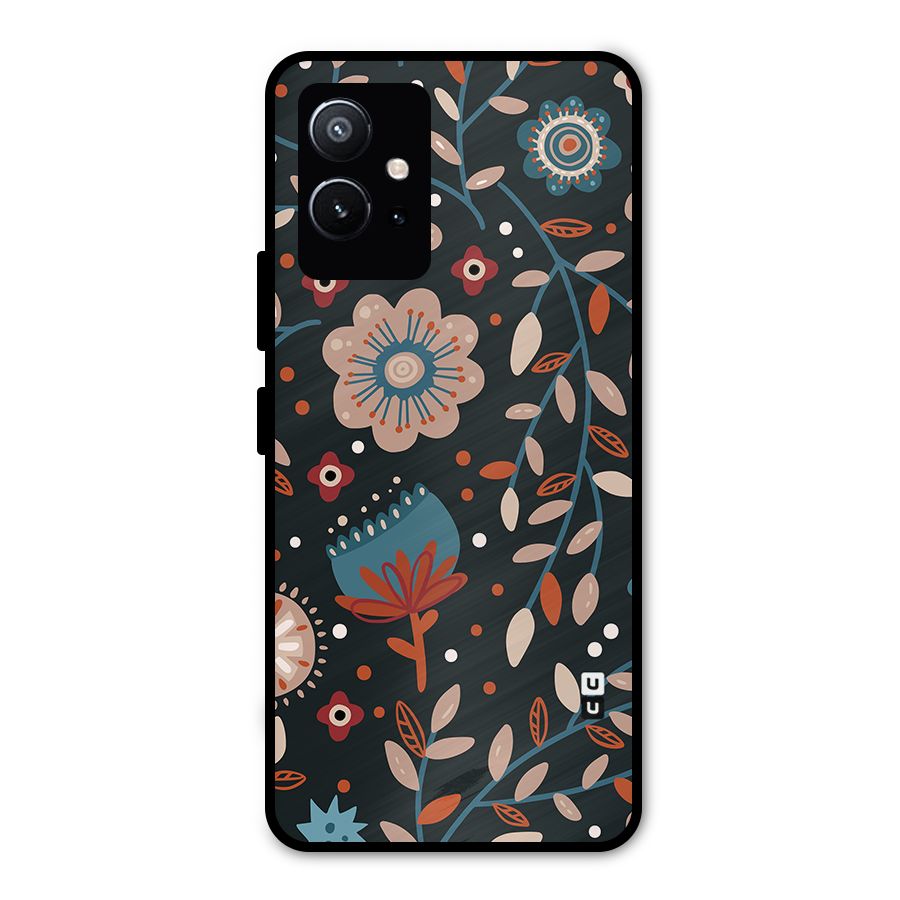 Nordic Arts Flowery Space Metal Back Case for Vivo T1 5G
