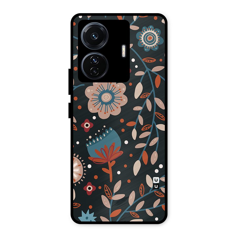 Nordic Arts Flowery Space Metal Back Case for Vivo T1 Pro