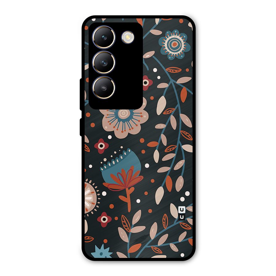 Nordic Arts Flowery Space Metal Back Case for Vivo T3 5G