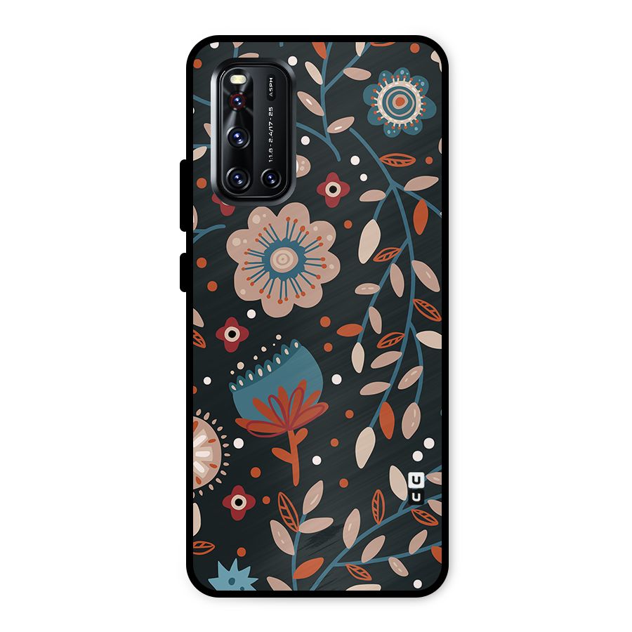Nordic Arts Flowery Space Metal Back Case for Vivo V19