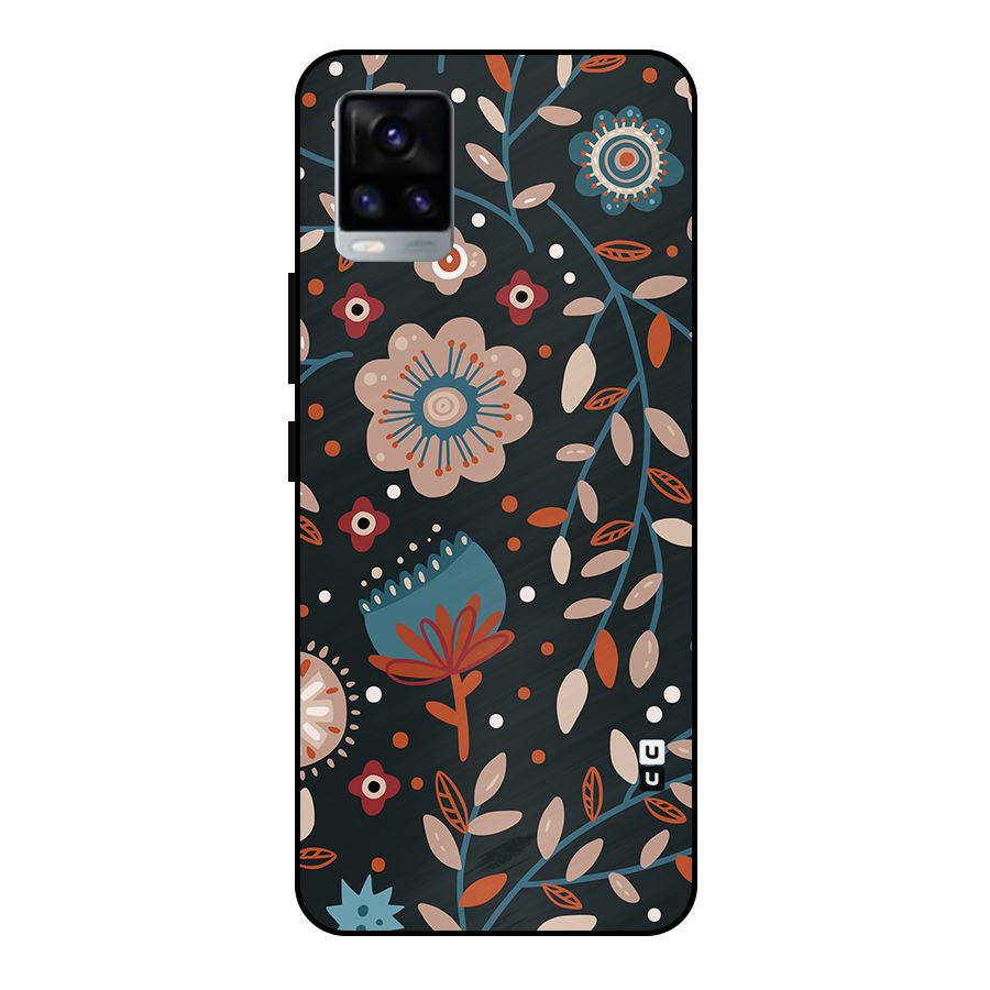 Nordic Arts Flowery Space Metal Back Case for Vivo V20 2021