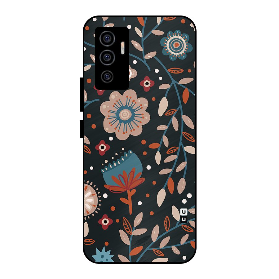 Nordic Arts Flowery Space Metal Back Case for Vivo V23e