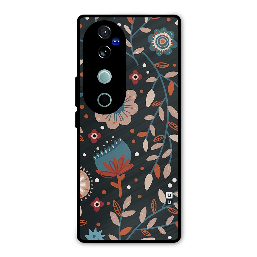 Nordic Arts Flowery Space Metal Back Case for Vivo V40