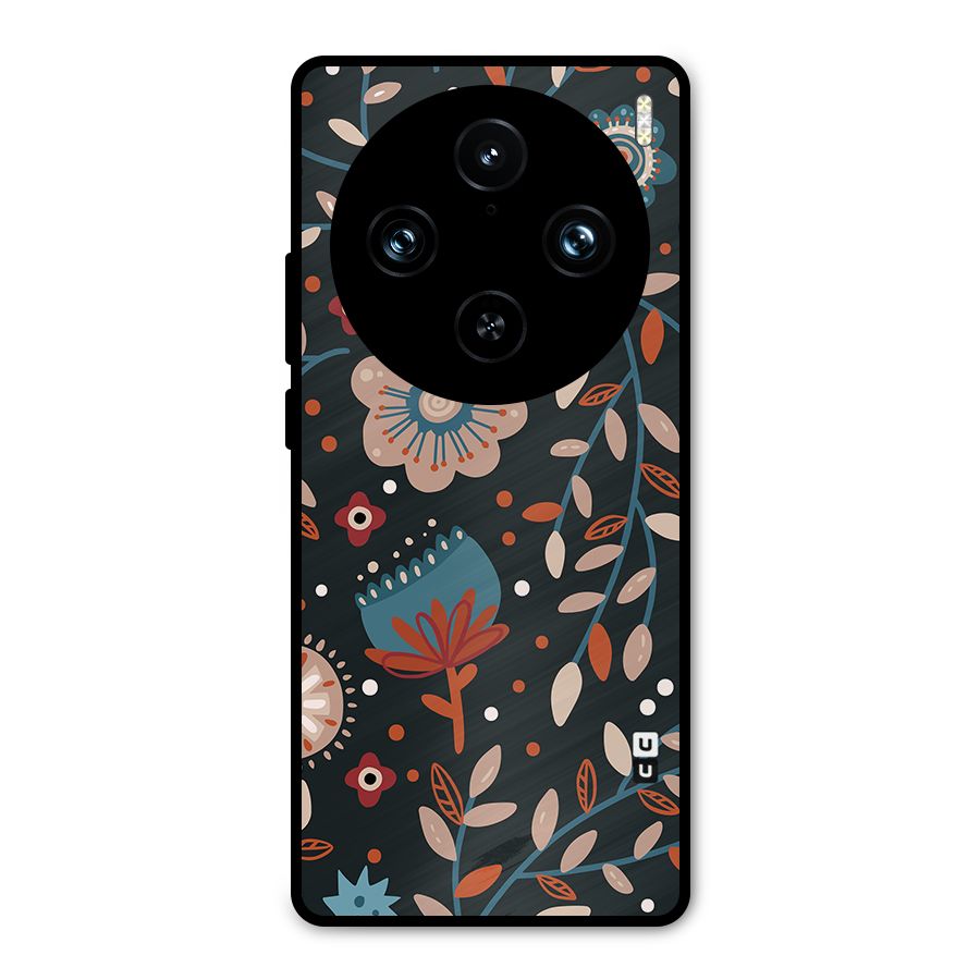 Nordic Arts Flowery Space Metal Back Case for Vivo X100 Pro