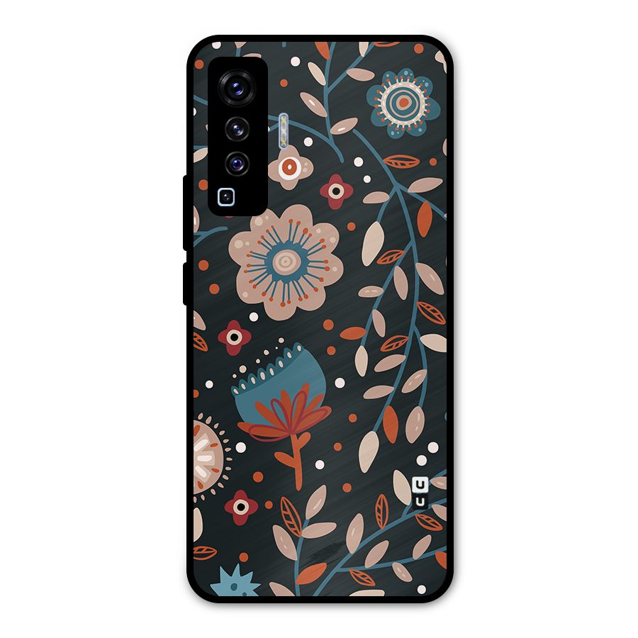Nordic Arts Flowery Space Metal Back Case for Vivo X50