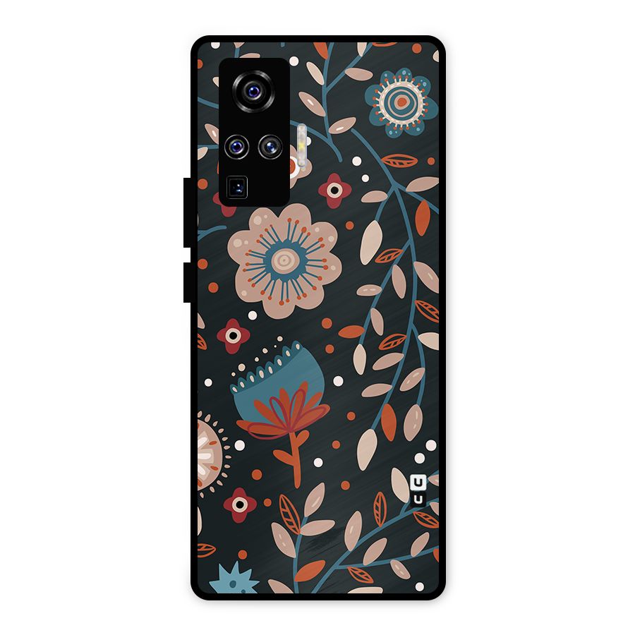 Nordic Arts Flowery Space Metal Back Case for Vivo X50 Pro