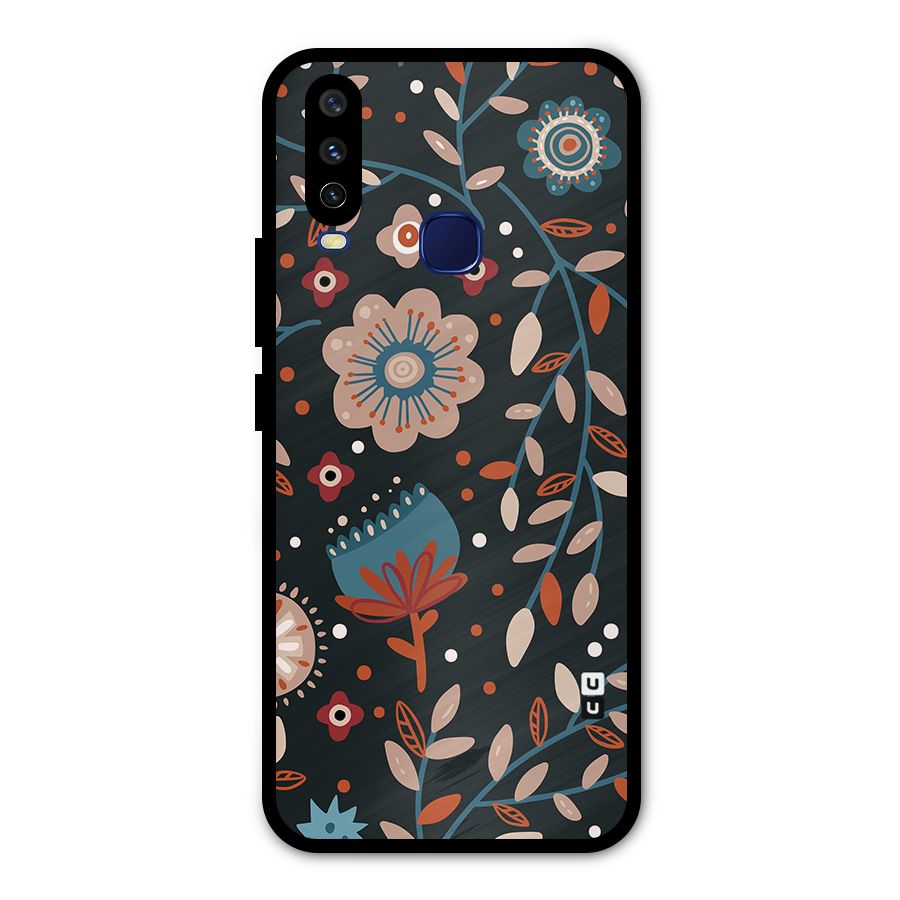 Nordic Arts Flowery Space Metal Back Case for Vivo Y12