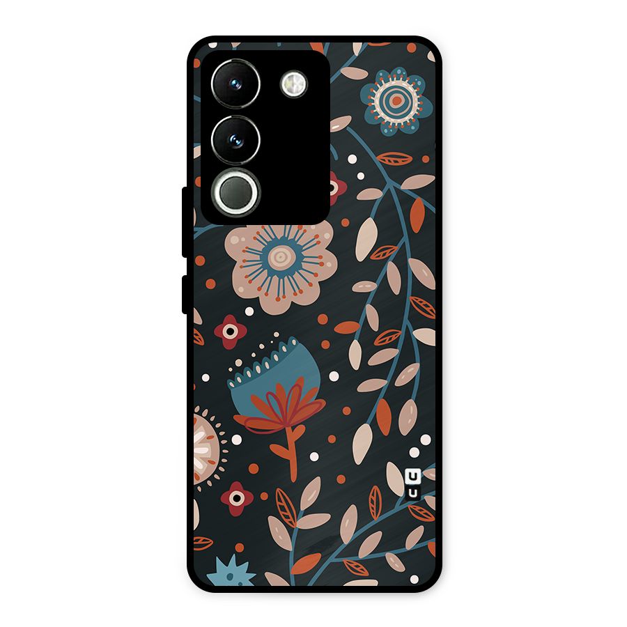 Nordic Arts Flowery Space Metal Back Case for Vivo Y200
