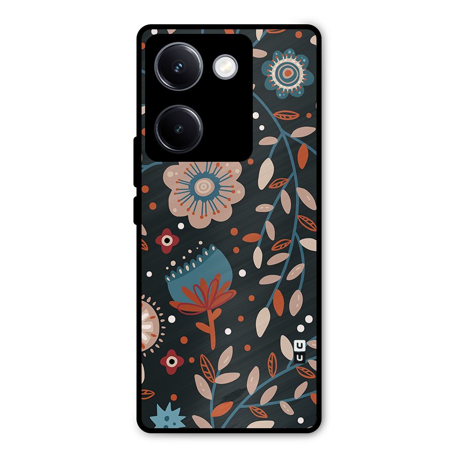 Nordic Arts Flowery Space Metal Back Case for Vivo Y300 Plus