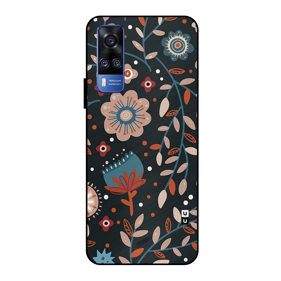 Nordic Arts Flowery Space Metal Back Case for Vivo Y51