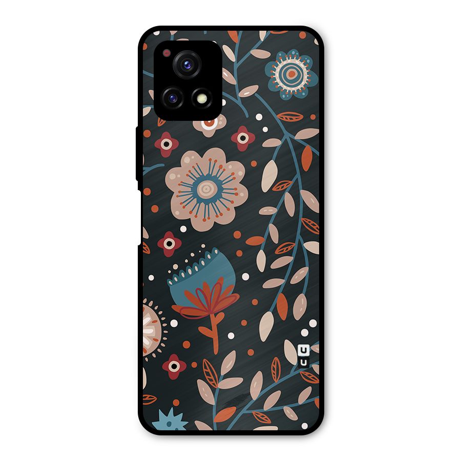 Nordic Arts Flowery Space Metal Back Case for Vivo Y72 5G