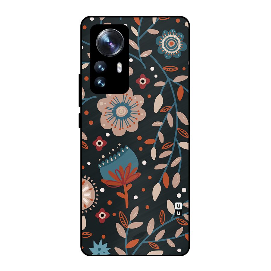 Nordic Arts Flowery Space Metal Back Case for Xiaomi 12 Pro