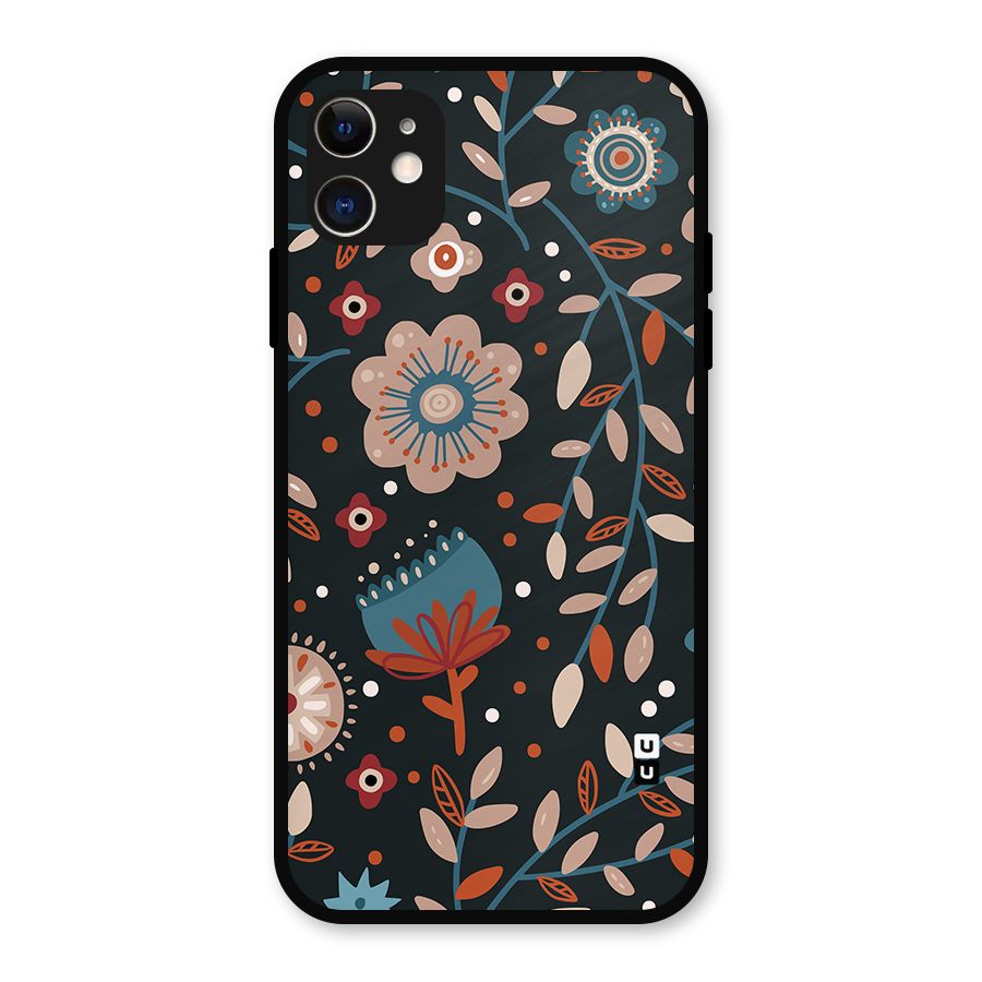Nordic Arts Flowery Space Metal Back Case for iPhone 11