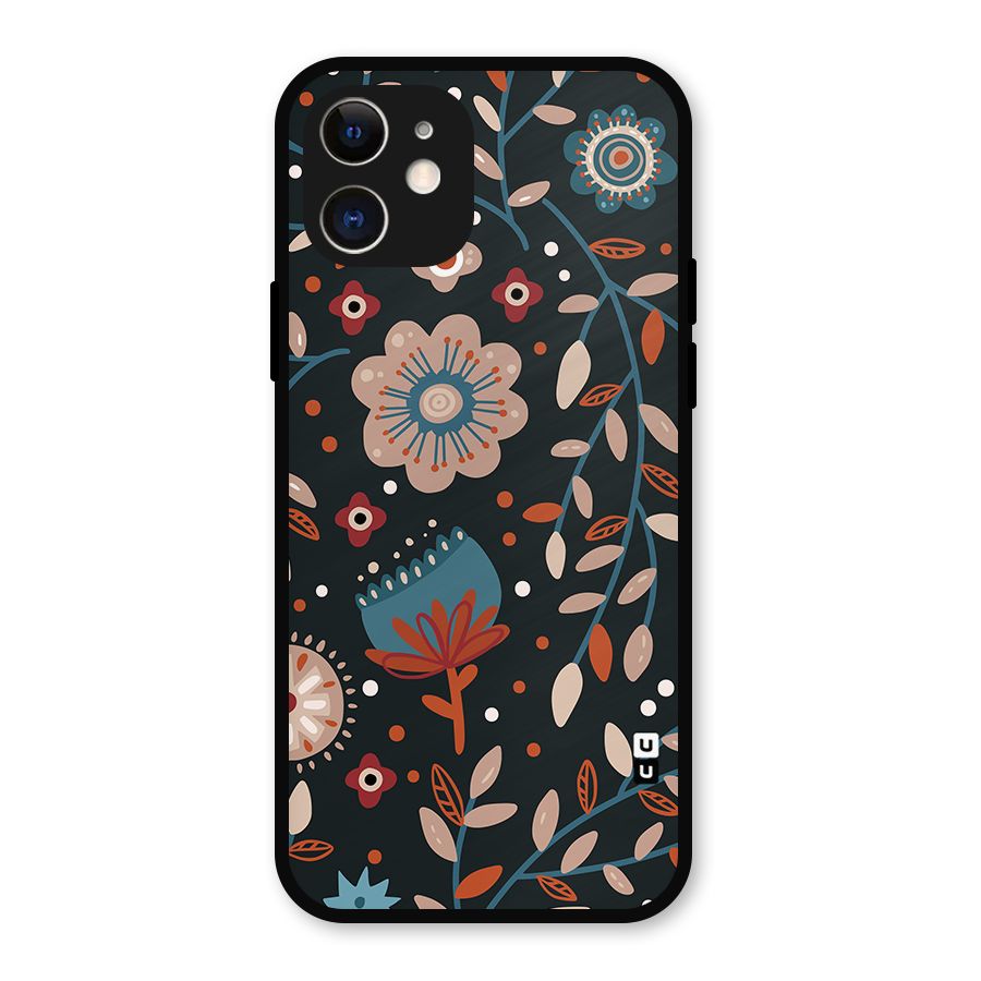 Nordic Arts Flowery Space Metal Back Case for iPhone 12