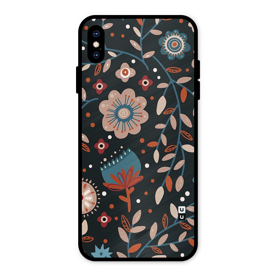 Nordic Arts Flowery Space Metal Back Case for iPhone XS Max