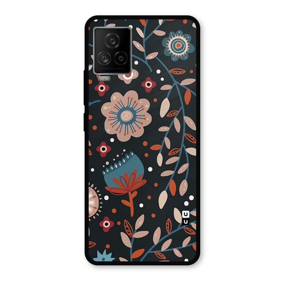 Nordic Arts Flowery Space Metal Back Case for iQOO 7 Legend 5G