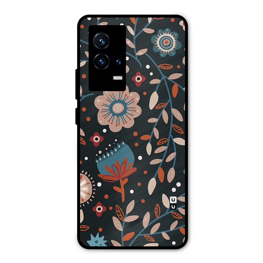 Nordic Arts Flowery Space Metal Back Case for iQOO 9 5G