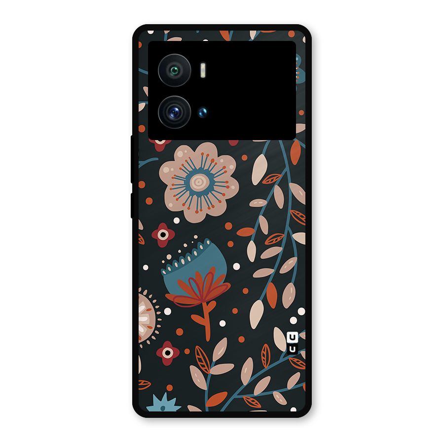 Nordic Arts Flowery Space Metal Back Case for iQOO 9 Pro