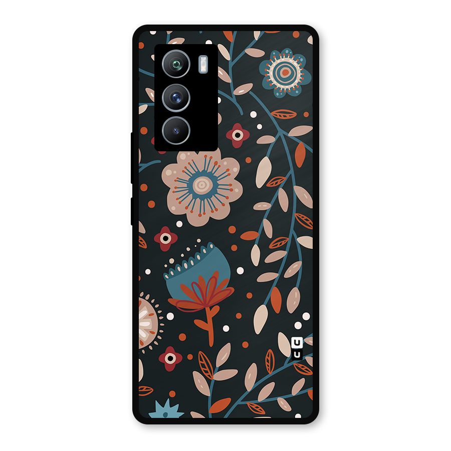 Nordic Arts Flowery Space Metal Back Case for iQOO 9 SE