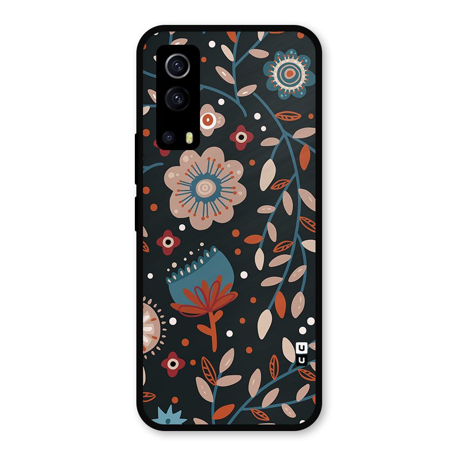 Nordic Arts Flowery Space Metal Back Case for iQOO Z3