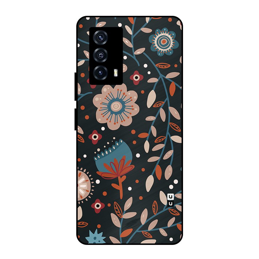 Nordic Arts Flowery Space Metal Back Case for iQOO Z5