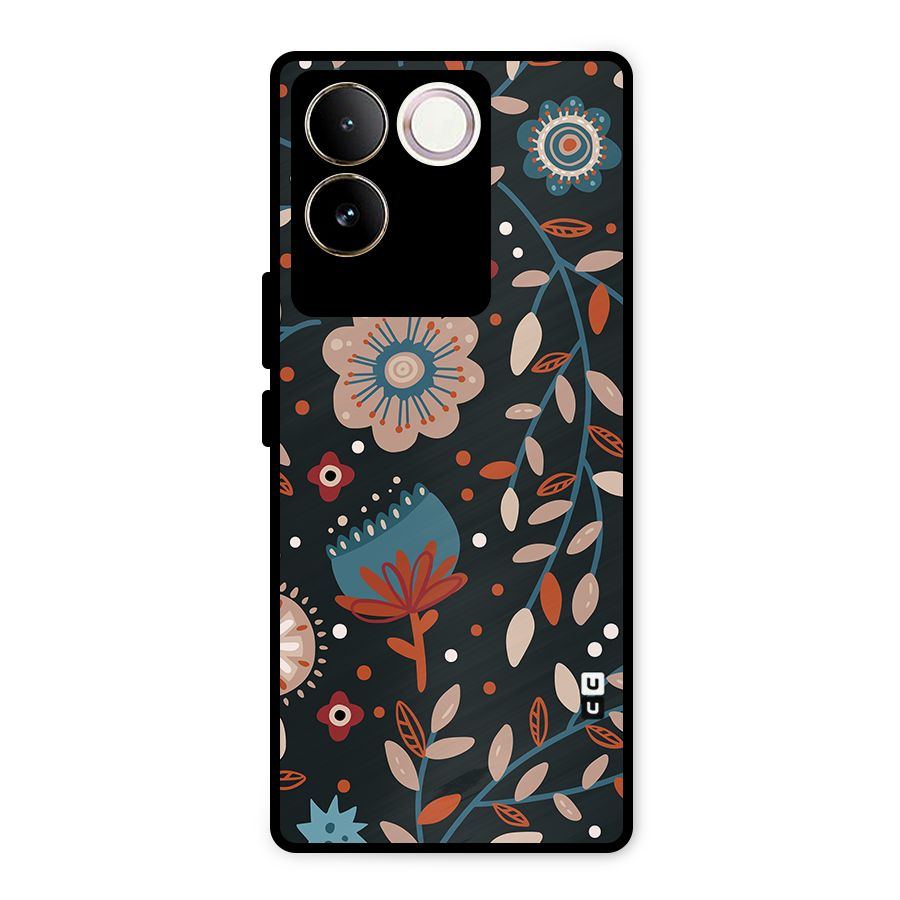 Nordic Arts Flowery Space Metal Back Case for iQOO Z7 Pro