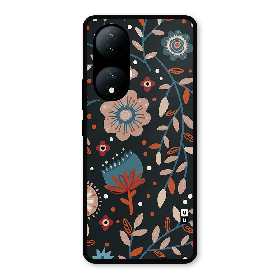 Nordic Arts Flowery Space Metal Back Case for iQOO Z7s