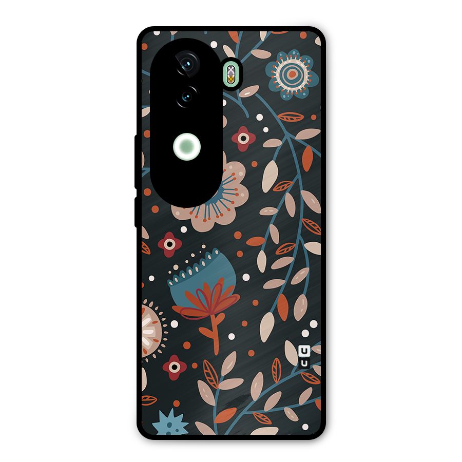 Nordic Arts Flowery Space Metal Back Case for iQOO Z9s