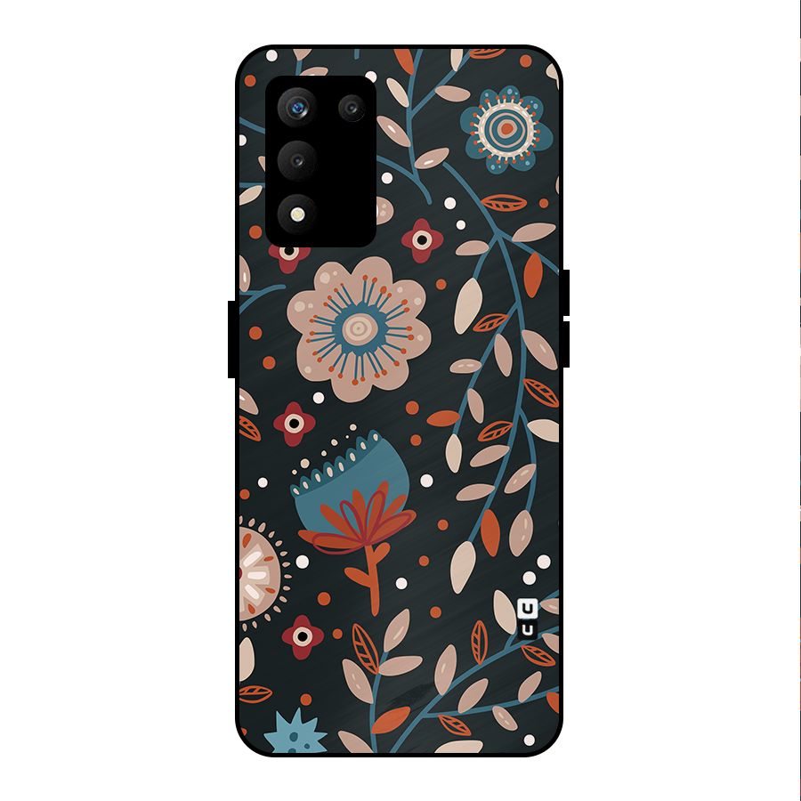 Nordic Arts Flowery Space Metal Back Case for realme 9 5G SE