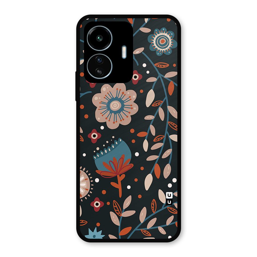 Nordic Arts Flowery Space Metal Back Case for vivo iQOO Z6 Lite 5G