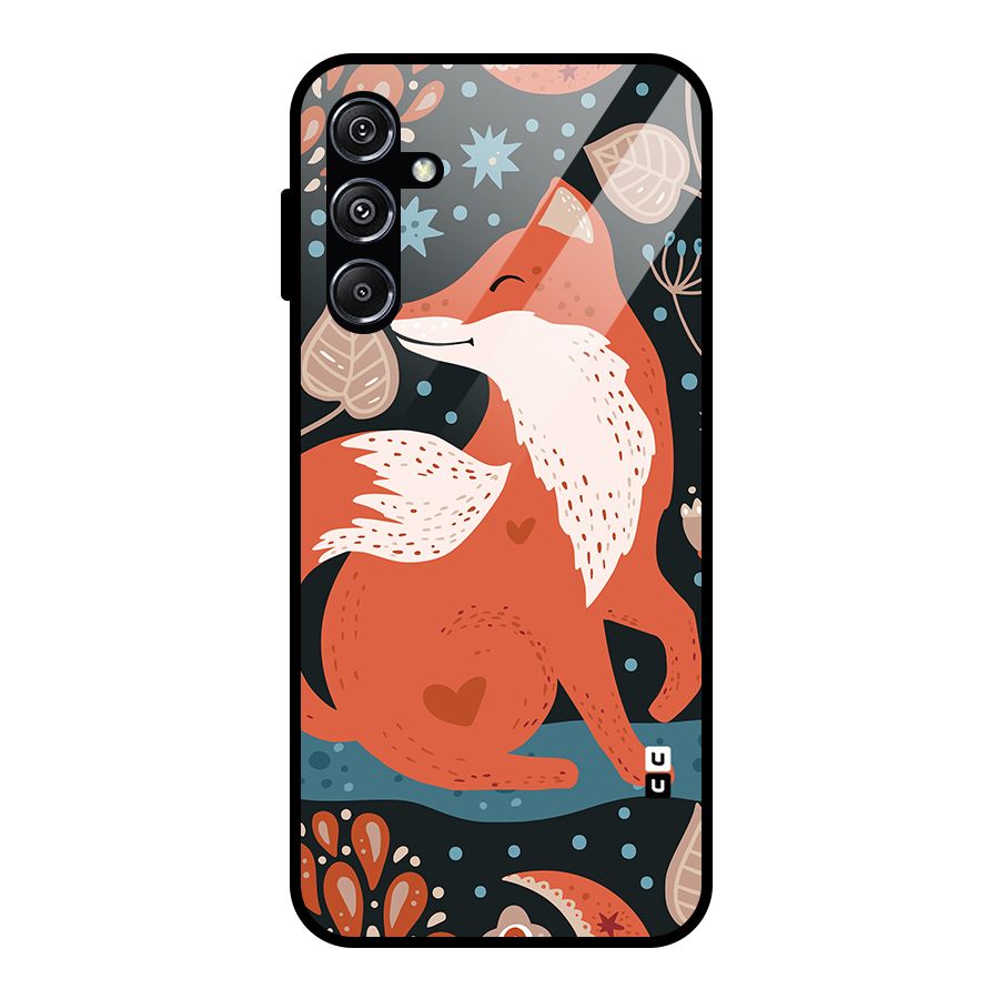 Nordic Arts Fox Glass Back Case for Galaxy M34 5G
