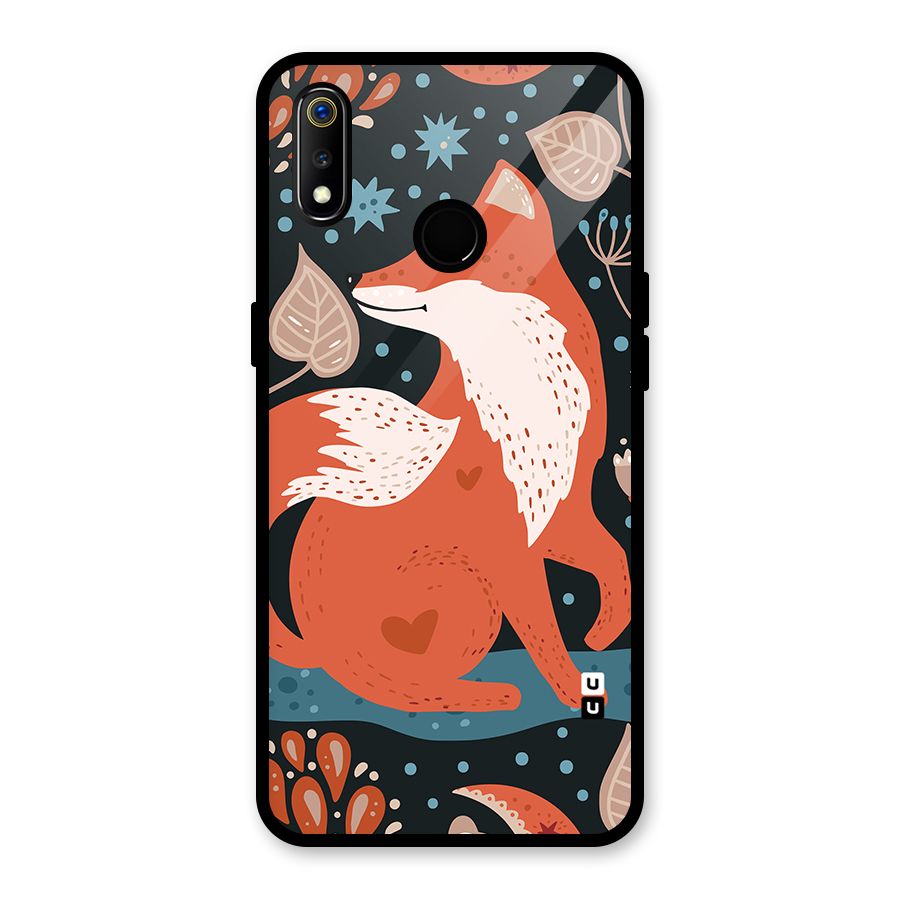 Nordic Arts Fox Glass Back Case for Realme 3