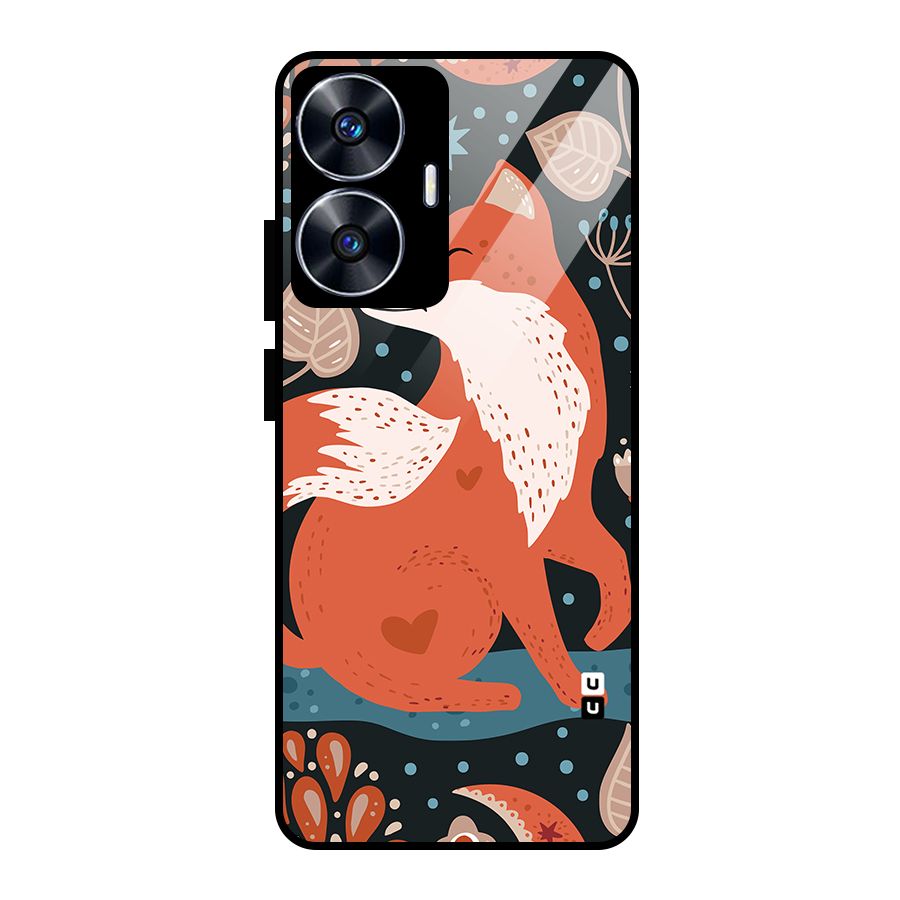 Nordic Arts Fox Glass Back Case for Realme Narzo N55
