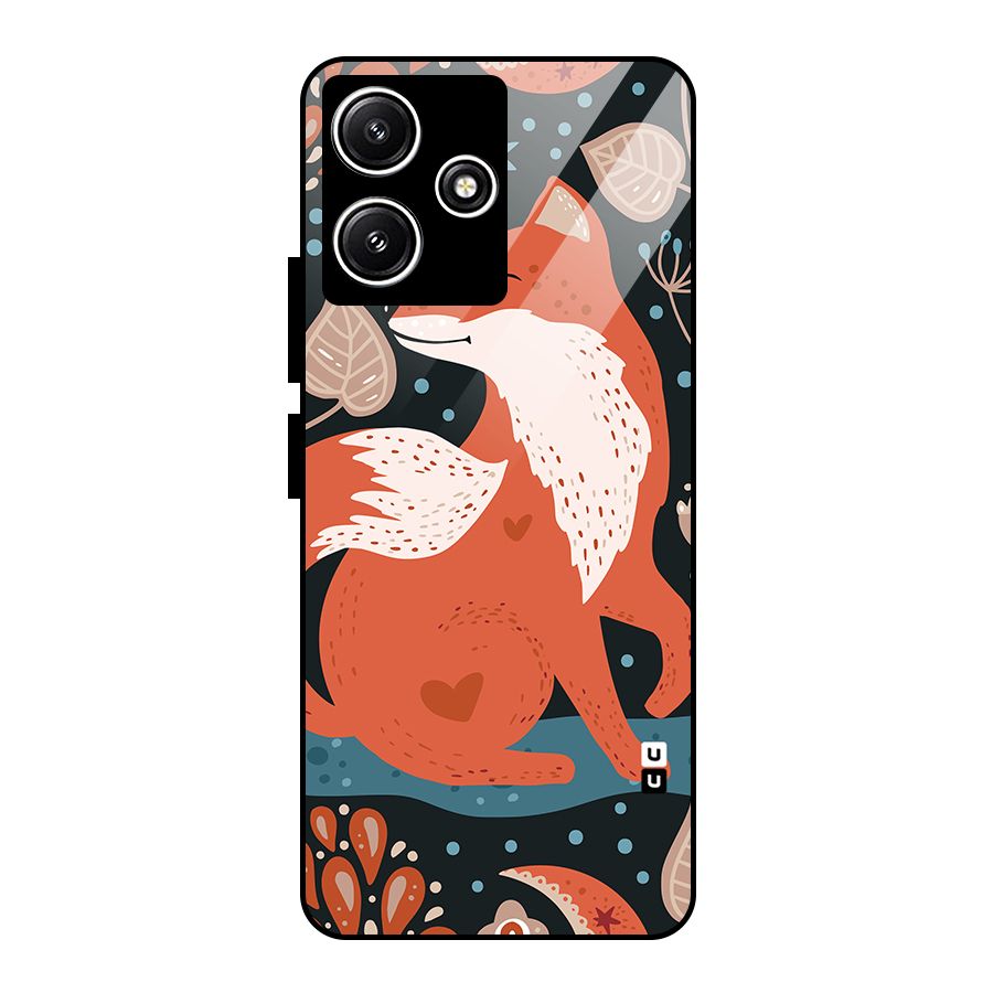 Nordic Arts Fox Glass Back Case for Redmi 12 5G