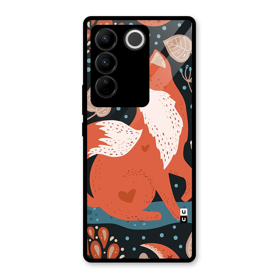 Nordic Arts Fox Glass Back Case for Vivo V27 Pro