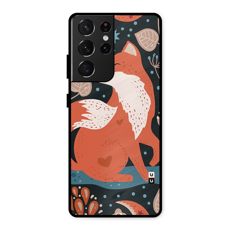 Nordic Arts Fox Metal Back Case for Galaxy S21 Ultra 5G