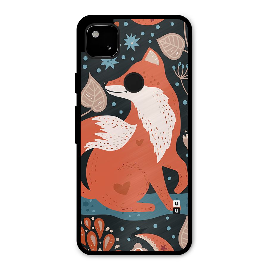 Nordic Arts Fox Metal Back Case for Google Pixel 4a