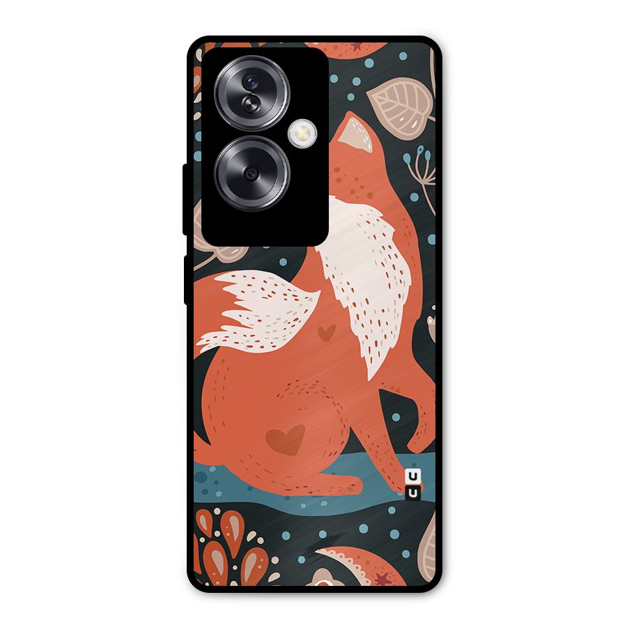 Nordic Arts Fox Metal Back Case for Oppo A79 5G