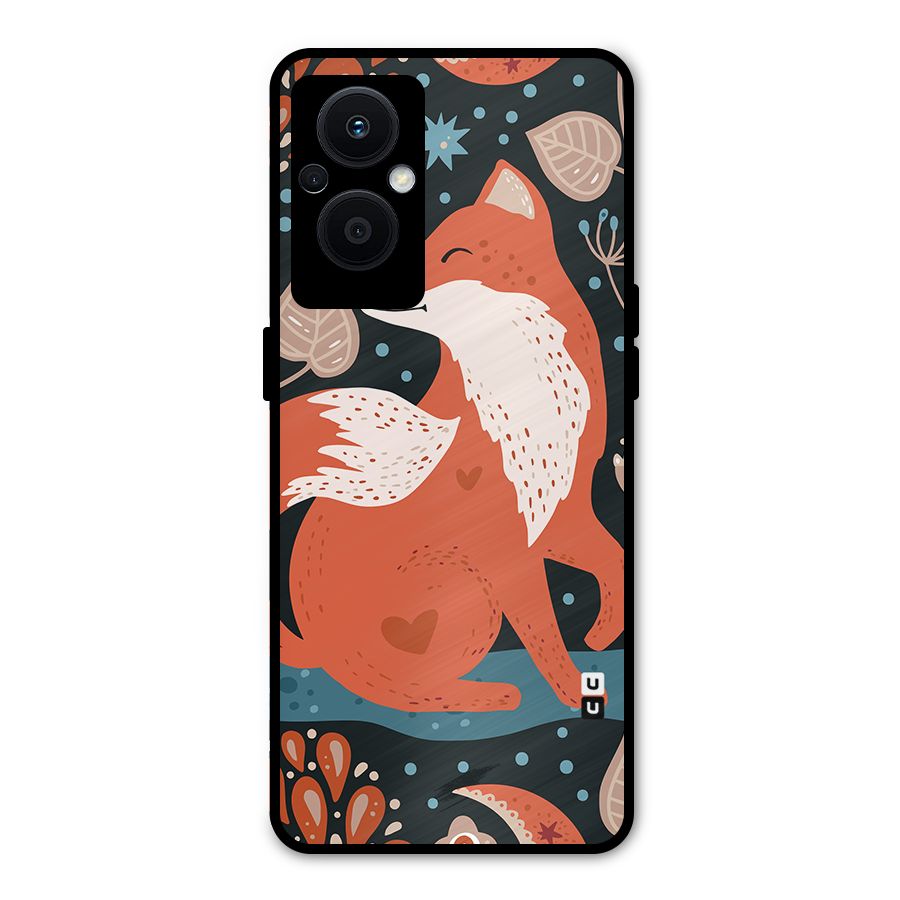 Nordic Arts Fox Metal Back Case for Oppo F21s Pro 5G