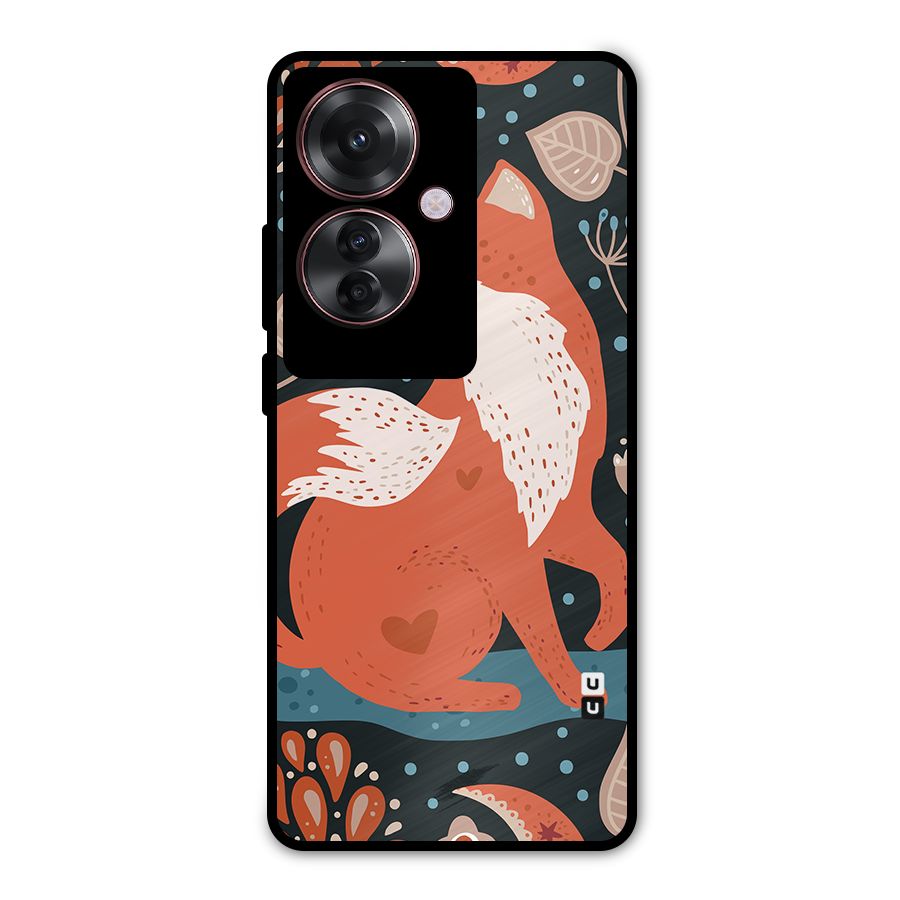 Nordic Arts Fox Metal Back Case for Oppo F25 Pro