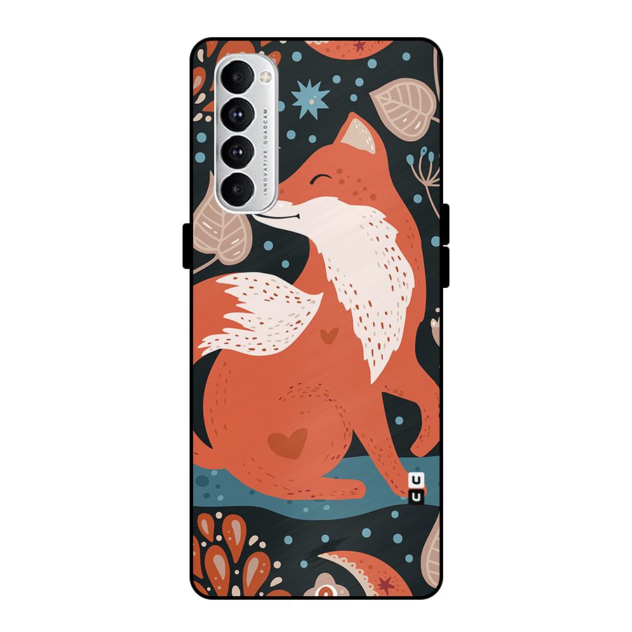 Nordic Arts Fox Metal Back Case for Oppo Reno4 Pro