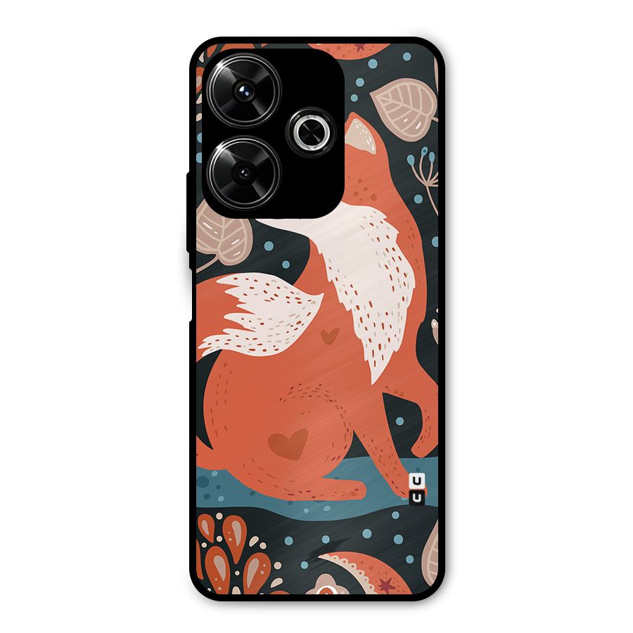 Nordic Arts Fox Metal Back Case for Poco M6 Plus