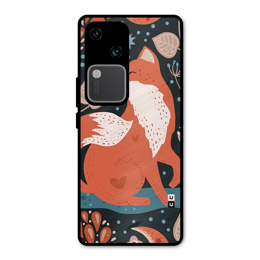 Nordic Arts Fox Metal Back Case for Vivo V30 Pro
