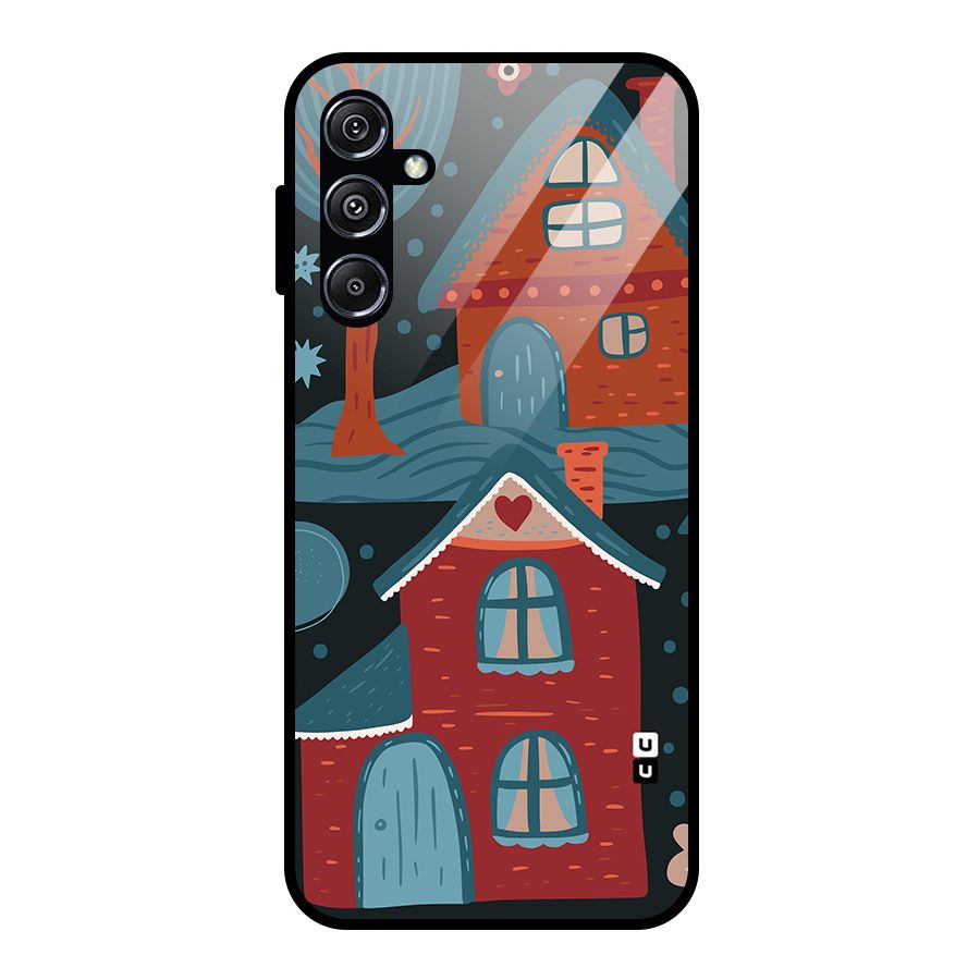 Nordic Arts Houses Glass Back Case for Galaxy M34 5G