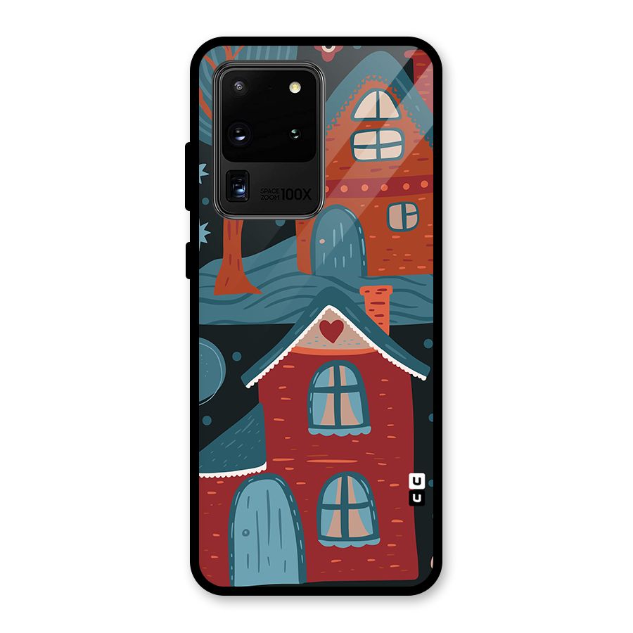 Nordic Arts Houses Glass Back Case for Galaxy S20 Ultra