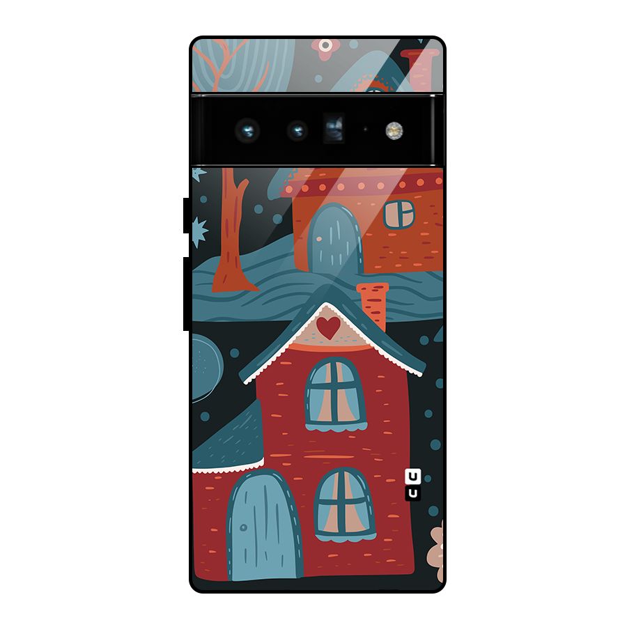 Nordic Arts Houses Glass Back Case for Google Pixel 6 Pro