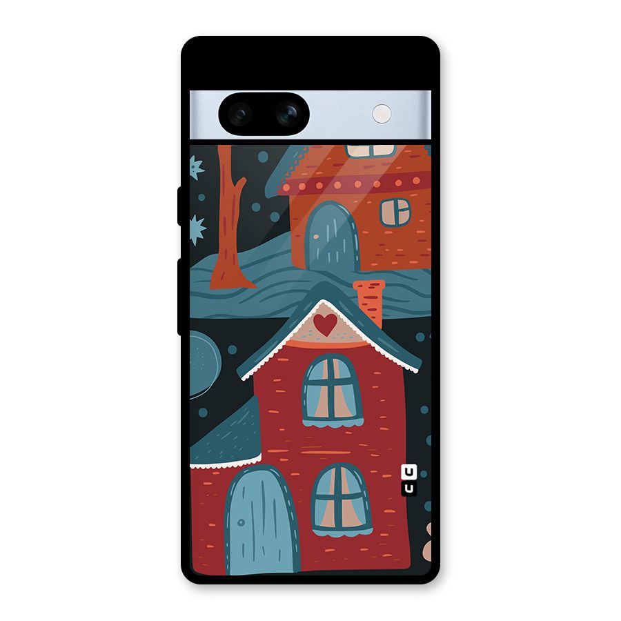 Nordic Arts Houses Glass Back Case for Google Pixel 7a