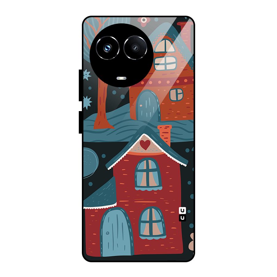 Nordic Arts Houses Glass Back Case for Realme Narzo 60X